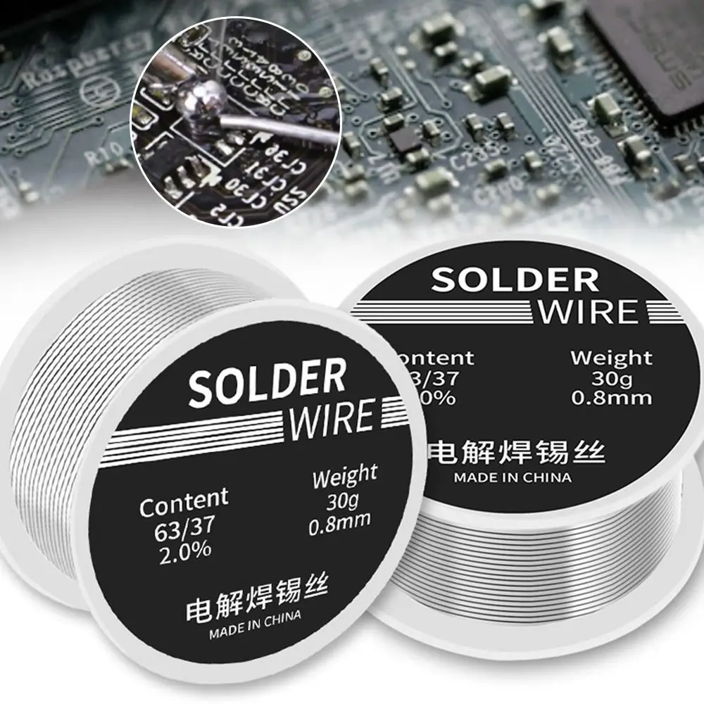 Soldering Wire Soldering Tin Wire Welding Wires 0.8mm Welding Solder Wire High Purity Low-melting Rosin Core Soldering Wire Roll No-clean FLUX 2.0% Tin BGA Welding Tool