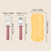 New Toddler Utensils Toddler Feeding Spoon And Fork Set Stainless Steel Solid Color Handle Utensil Training Spoon Baby Stuff 4