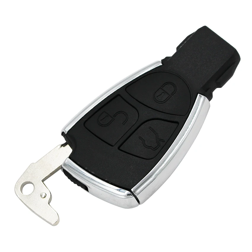 Ecusells 3B Modified Folding Flip Remote Key Shell Case Housing Silver Side + Battery Holder for CLS C E S ML CLK
