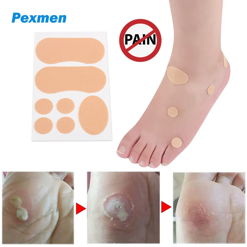 Pexmen 7Pcs Moleskin for Feet Self-Adhesive Foam Foot Tape Protector High-Heeled Sticker for Anti Chafing Blister Prevention foam foot corn calluses toe finger protector tape hallux valgus bunion shoe cushion anti friction high heel feet pads sticker