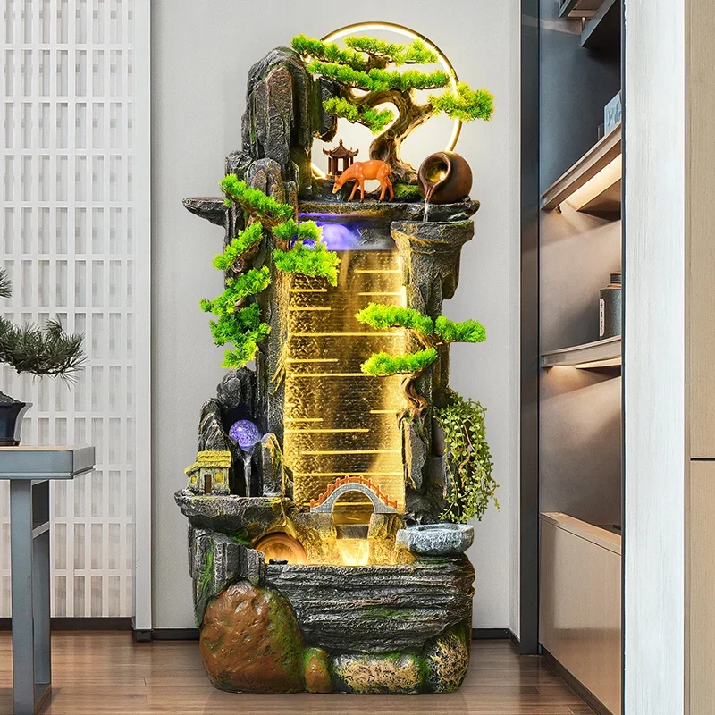 

Floor-to-ceiling light luxury home landscaping ornaments, living room indoor rockery, windmills, waterscapes, and water wheels