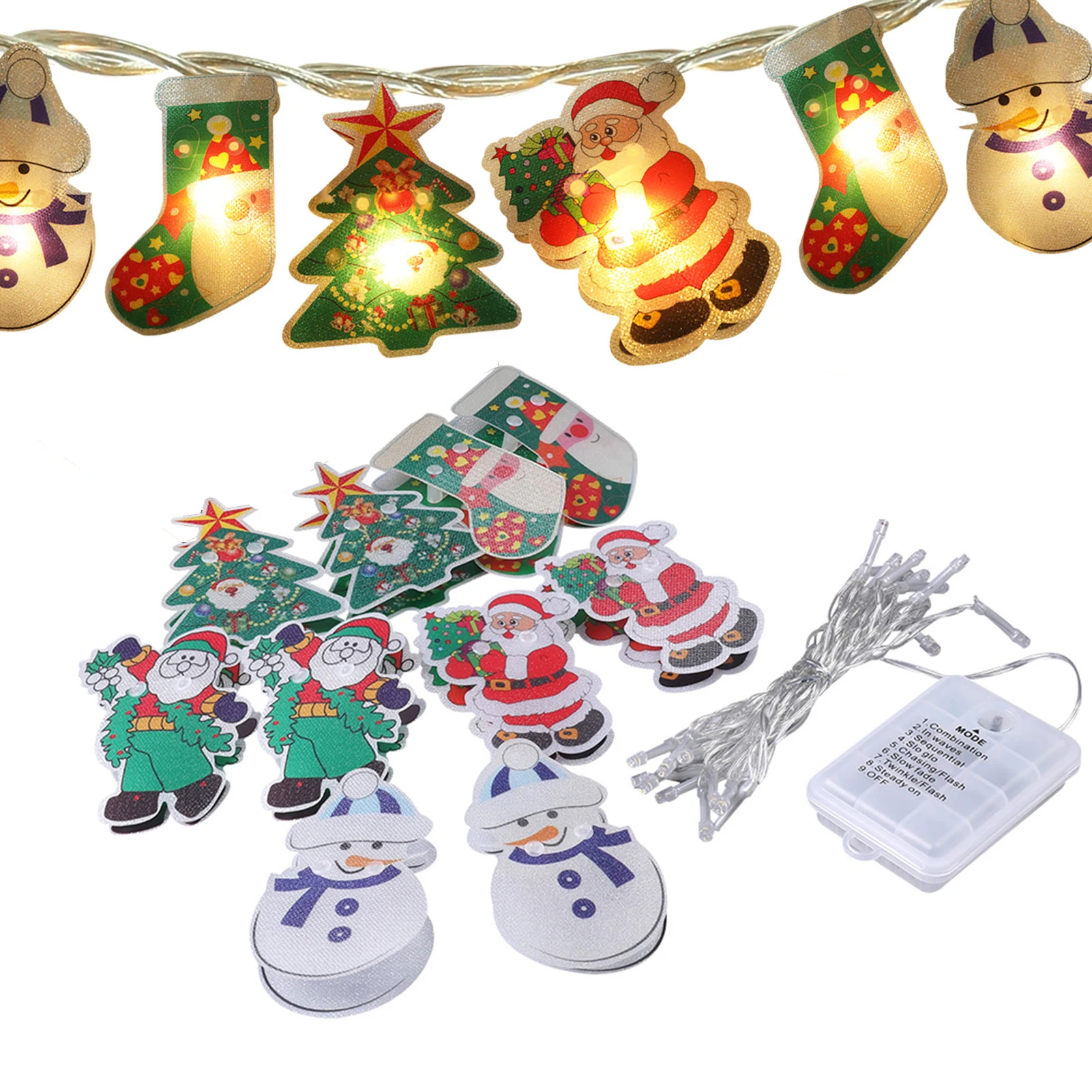 Guirlande lumineuse de Noël pour rideaux et fenêtres, 100 LED, 8 modes d'éclairage_voghion.com