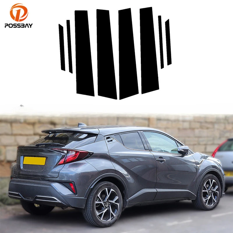 Car Styling Pillar Posts for Toyota C-HR CHR 2016-2019 2020 2021 2022 Door Window Molding Cover Trims Stickers Auto Accessories 1
