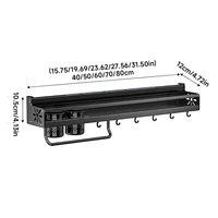 Metal Kitchen Shelf No-Punch Large Capacity Storage Kitchen Utensils Skeletonized Drainage Design Easy to Clean Black 6