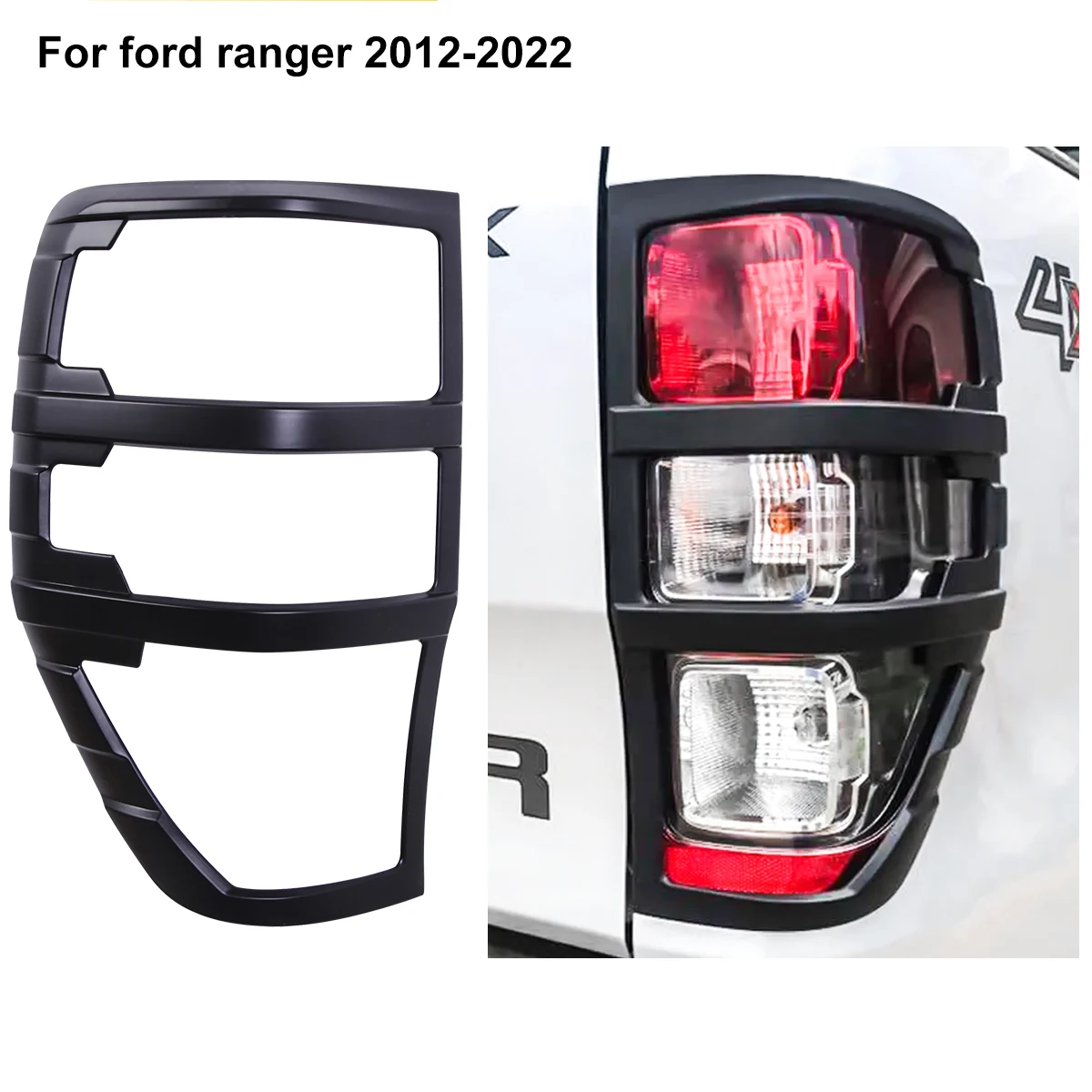 Tail Light Cover Taillight Protector Guard For Ford Ranger 2012-2022 Wildtrak LIMITED XLT XLS XL Car Accessories - 5