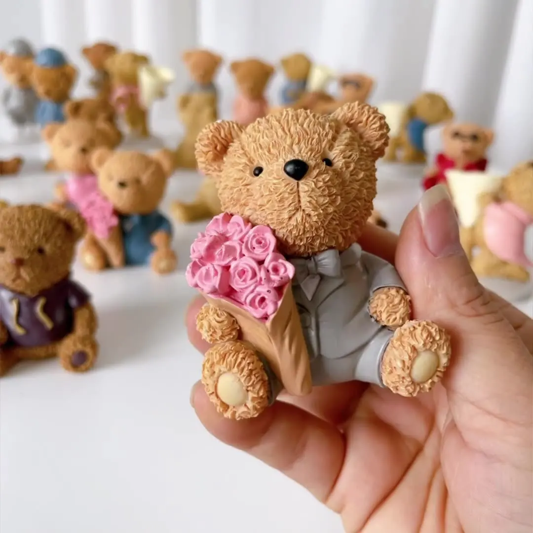 3D Cute Bear Scented Candle Mold Bear Resin Soap Mold for Candles Home Decoration Silicone for Resin Teddy bear candle mold