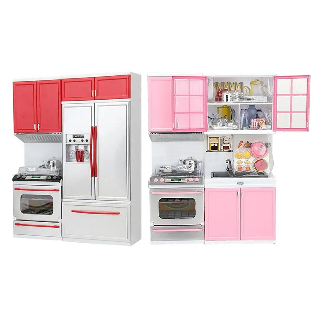toy Fully Equipped Pretend Play Kitchen Set with Sink, Stove, Cabinet Accessories Set for Boys Girls 2