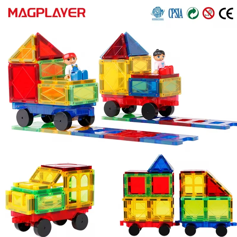 Magnetic Building Blocks Construction Sets Children DIY Montessori Educational Toys Strong Magnet Tiles Kids Gift