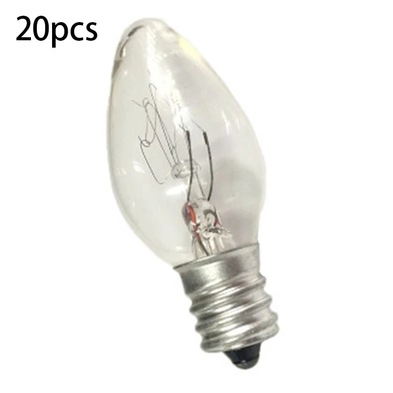 

20Pcs Night Light Bulb And Salt Lamp Replacement Bulbs 7 Watt C7 Clear Glass Incandescent Bulbs