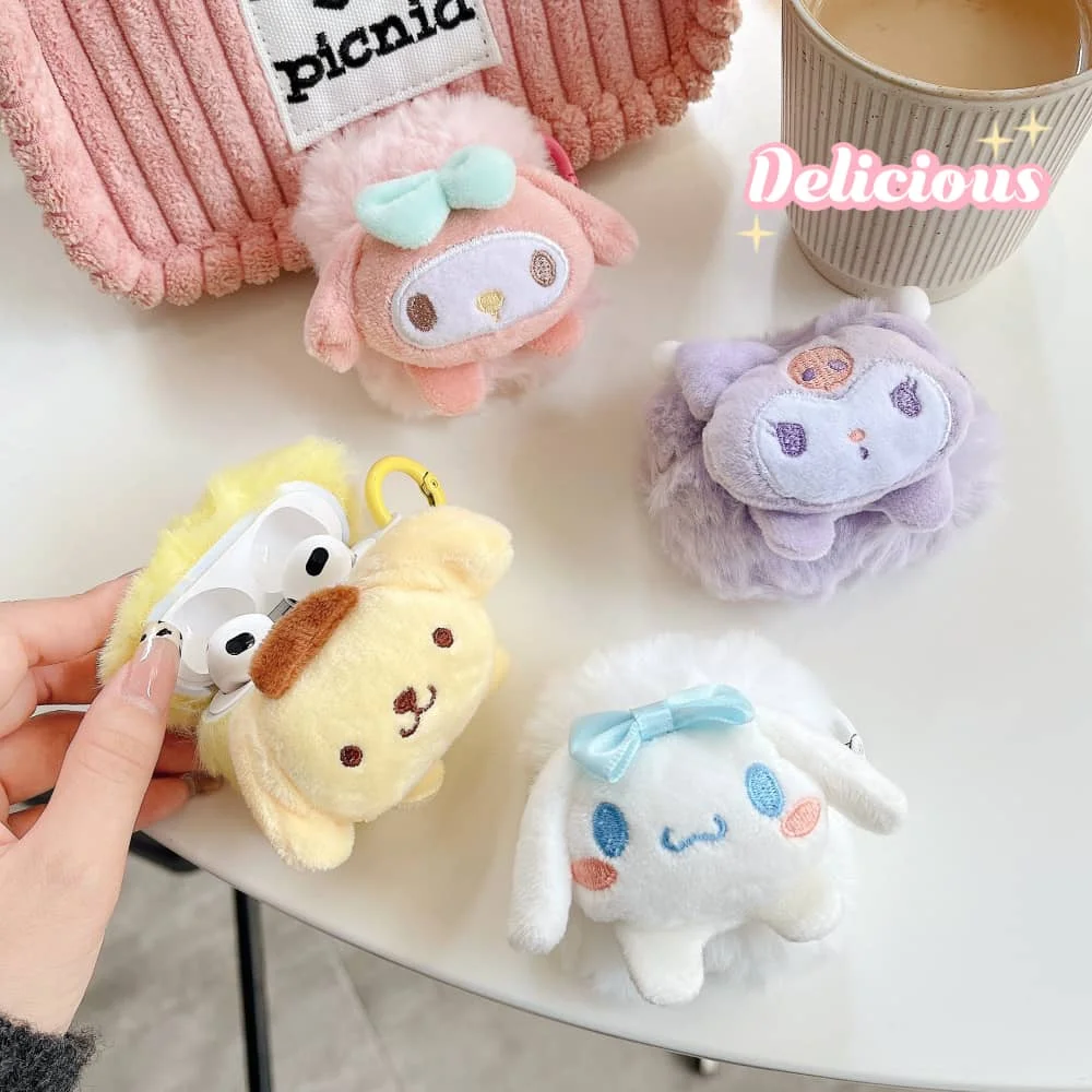 Custodia Per Auricolari Per Airpods Pro 2Rd Cute Cartoon Sanrio Role Kuromi Cinnamon Cuffie Per Air Pods 1 2 3 Soft Plush Protect Cover