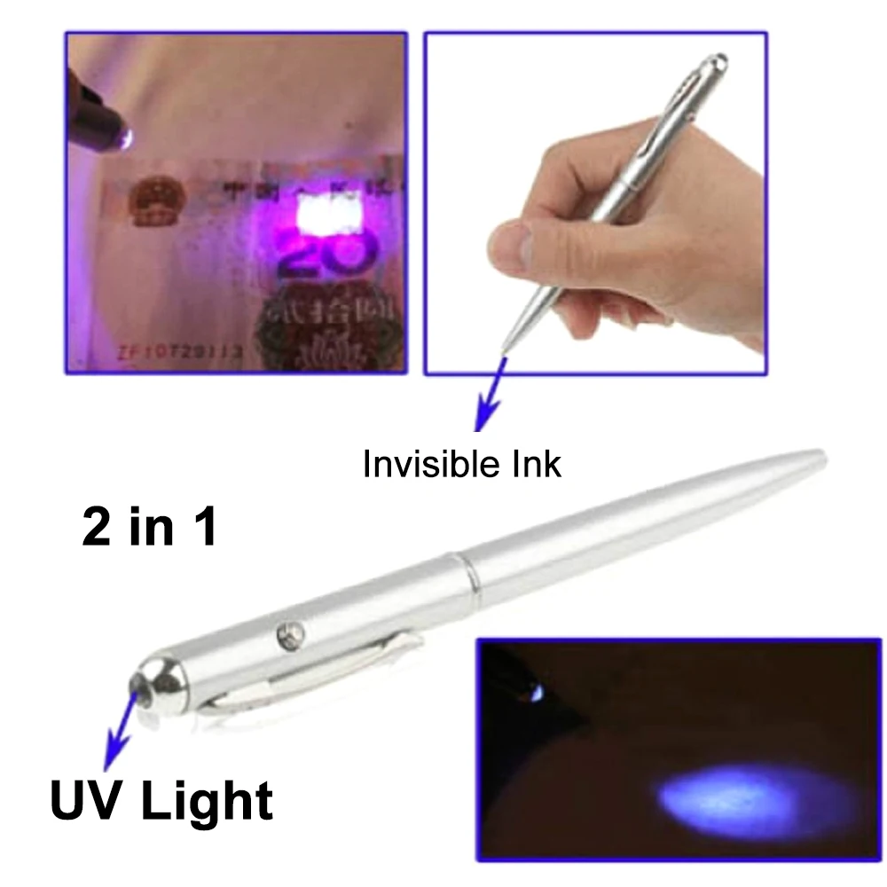 Multifunction Pen Invisible Ink Pen Funny 2 in1 Invisible Ink Magic Security Handwriting Pen With UV Light