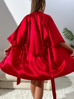 Autumn New Women's Silk Pajamas Sexy Fashion Pajamas Set And Simple Robe Three Piece Women's Loungewear - Image 2