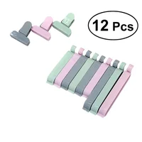 12Pcs/set Bag Plastic Clips Househould Snack Storage Bag Sealer Kitchen Mini Vacuum Sealer Clamp Food Clip Bag Seal Tool 1