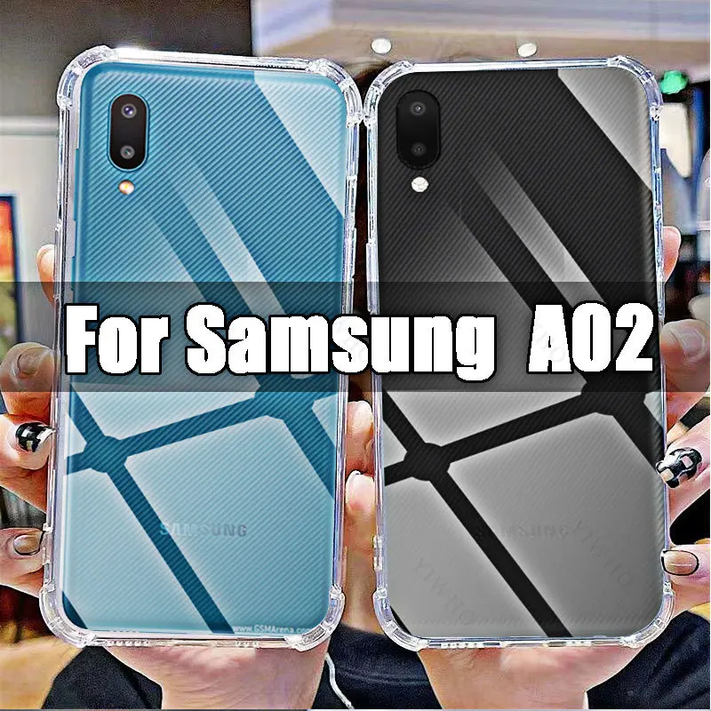 Für Samsung Galaxy A02 Clear Phone Soft Case TPU transparent für Samsung eine 02 6.5 "SM-A022F stoß feste Anti-Kratz-Abdeckungen Shell