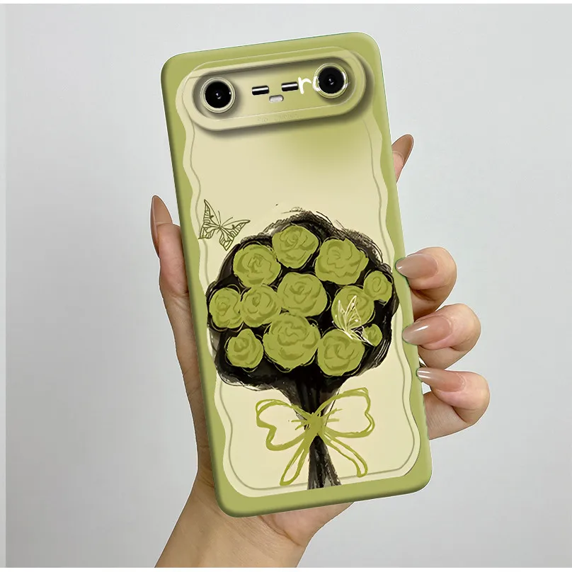 Aesthetic Pretty Butterfly Flower Liquid Soft Silicone Shockproof Back Cover
