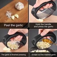 Manual Garlic Chopper Stainless Steel Garlic Mincer Curve Garlic Press Crusher for Fruit Vegetable Kitchen Gadget Accessories 5