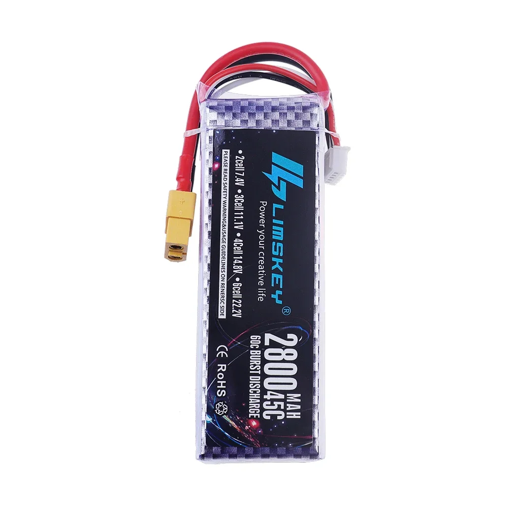 Batterie LiPo 14.8V 2200mAh 4S 45C pour Drone RC Hélicoptère Avion