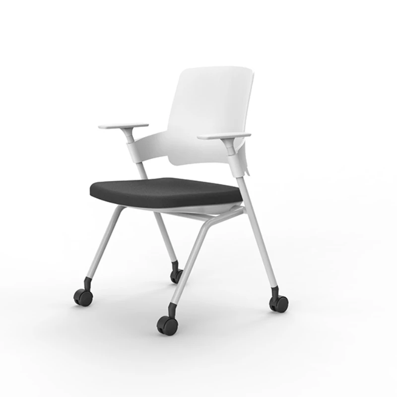 School Student Office Foldable PP back Molded Foam Meeting Training Chair With Wheels Castors and pads