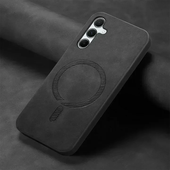 Luxury Leather Magsafe Case with Magnetic Back Cover