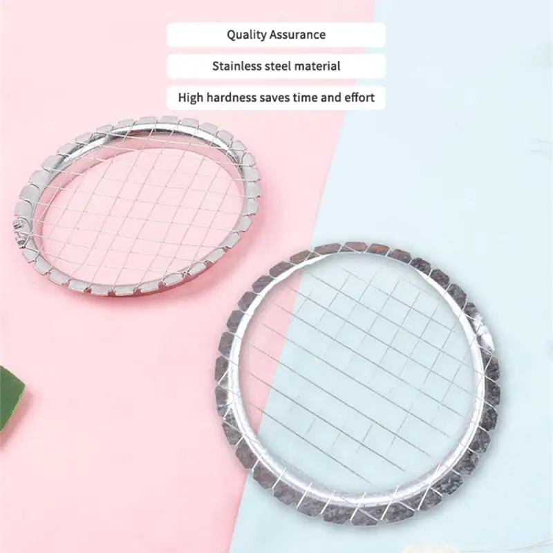 Food Slicer Stainless Steel Egg Slicer Cutter Mesh Grid Vegetable Fruit Chopper For Salad Dessert Potato Cube Grid Cutting Kitchen Gadgets