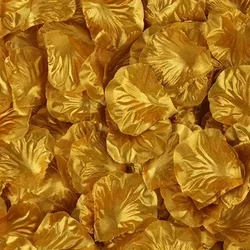 Vibrant Silk Rose Petals for Romantic Decoration and Celebrations (Gold)