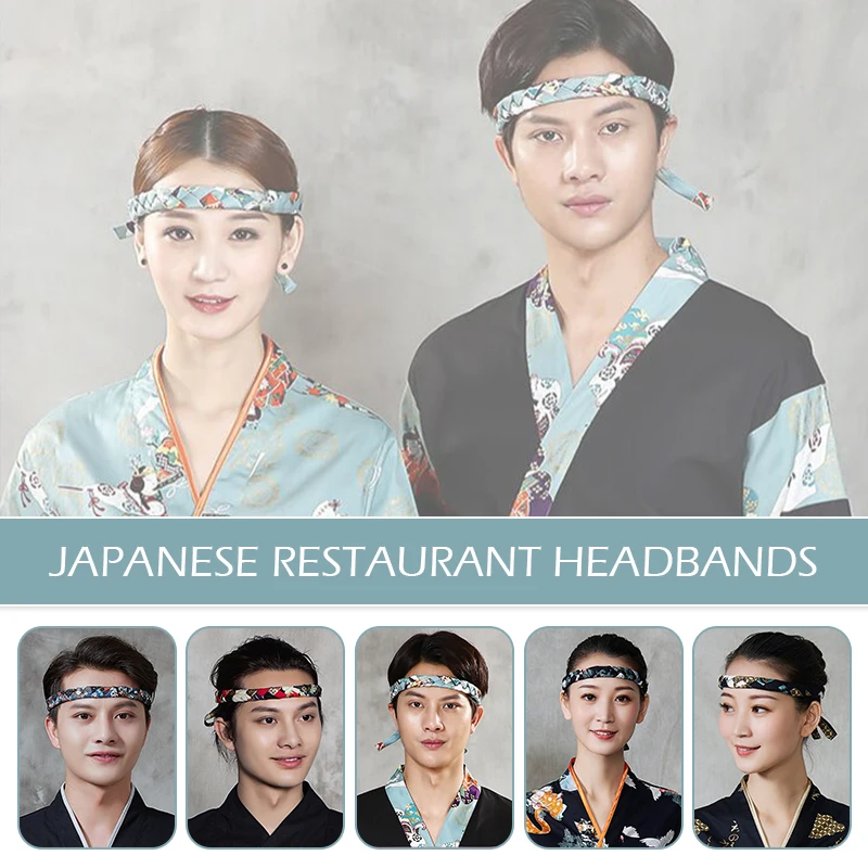 

Hand-woven Japanese Sushi Headband Sashimi Bar Chef Cook Restaurant Cook Chef Costume Headwear Cuisine Head Band