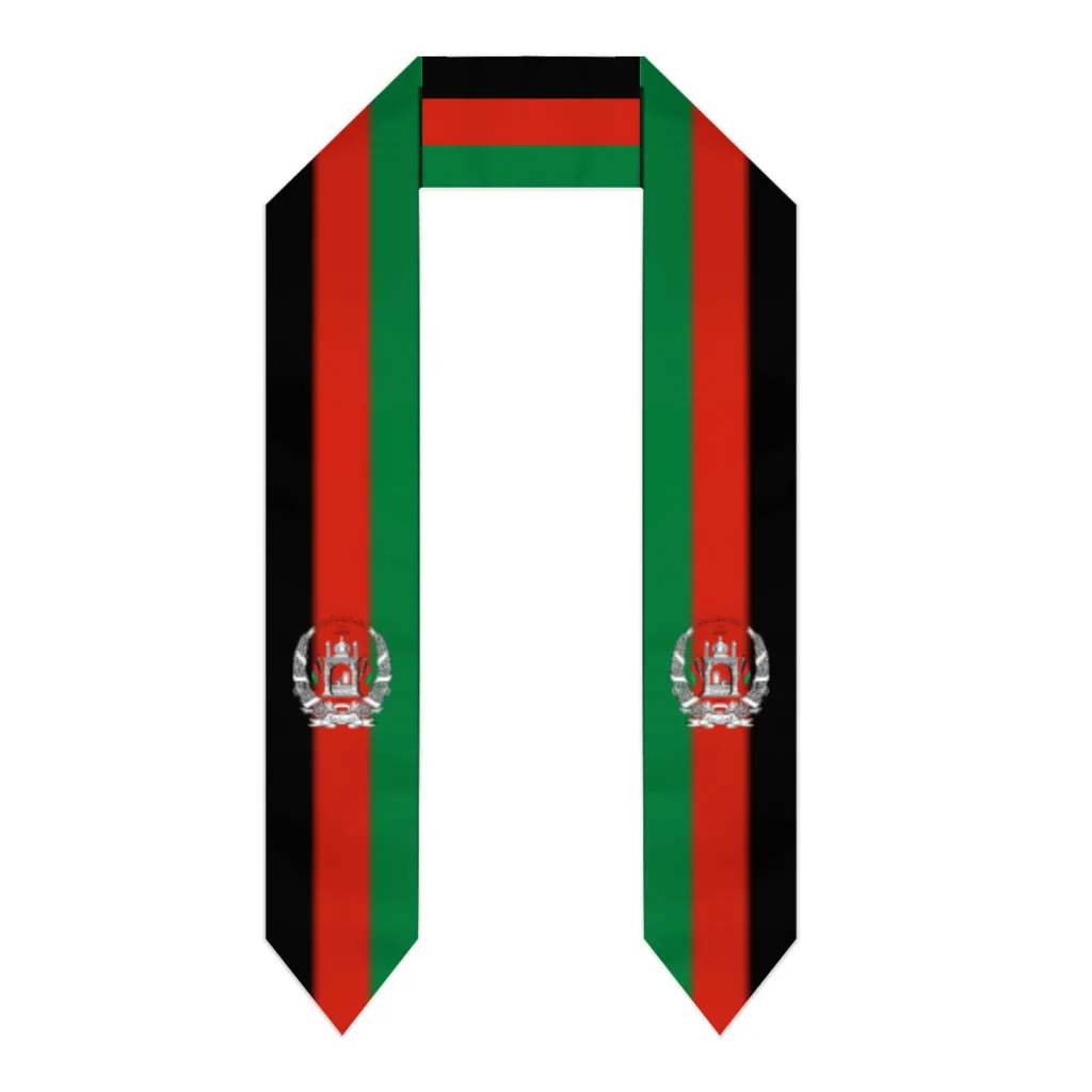 

Custom Name Or Logo Afghanistan Flag Unisex Adult Graduation Stole Sash International Study Abroad Class of 2023 Shawl