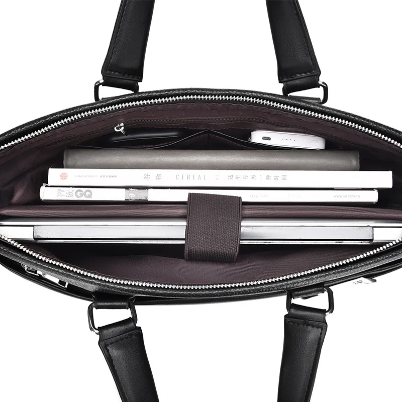 Genuine Top Layer Cowhide Men's Briefcase Large Capacity Document Bag New Computer Bag Shoulder Bag