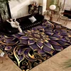 Luxury Golden Floral Carpet Living Room European Home Decoration Sofa Coffee Tables Rugs for Bedroom Non-slip Floor Mat Washable 4