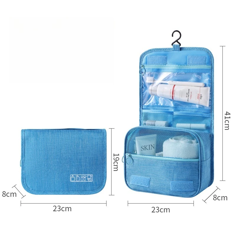 Spacious Hanging Travel Toiletries Bag with Dry and Wet Separation