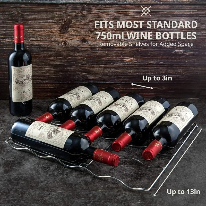 Ivation 43 Bottle Dual Zone Wine Cooler Refrigerator wLock Large Freestanding Wine Cellar For Red,White,Champagne Sparkling