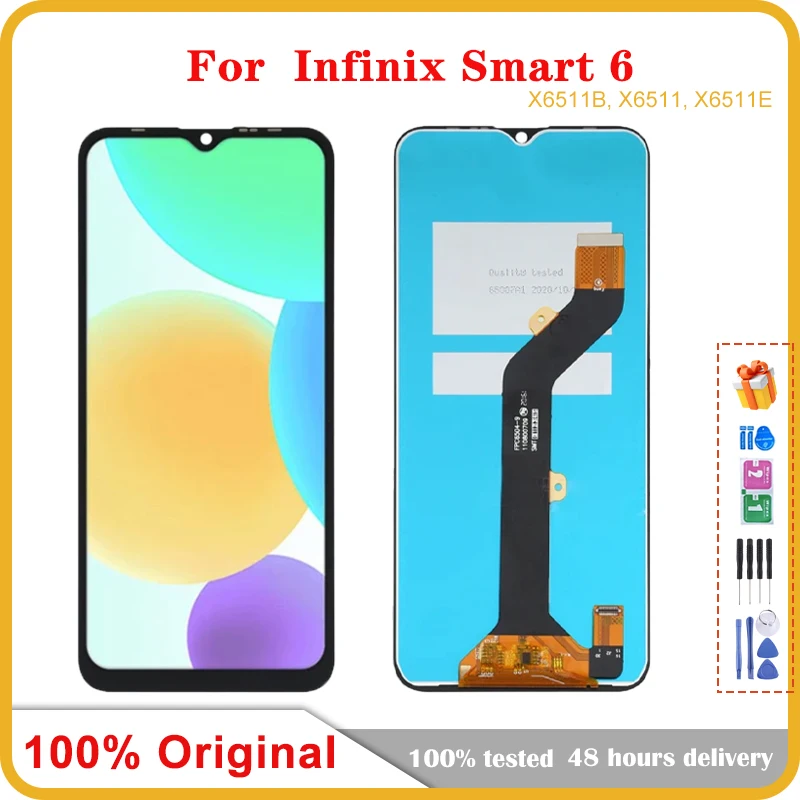 

6.6" Original New For Infinix Smart 6 X6511 LCD Display Touch Screen Digitizer Assembly for X6511B LCD Repair Replacement Parts