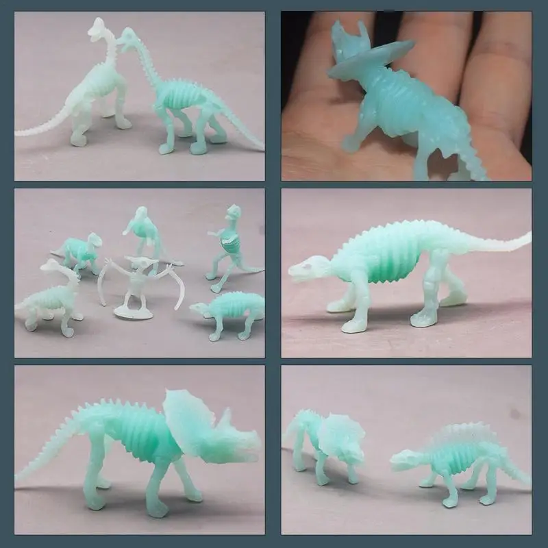 12pcs Glow In The Dark Dinosaur Toy Luminous Dinosaur Model Figure Toy Decoration Party Favor Birthday Gift For Kids