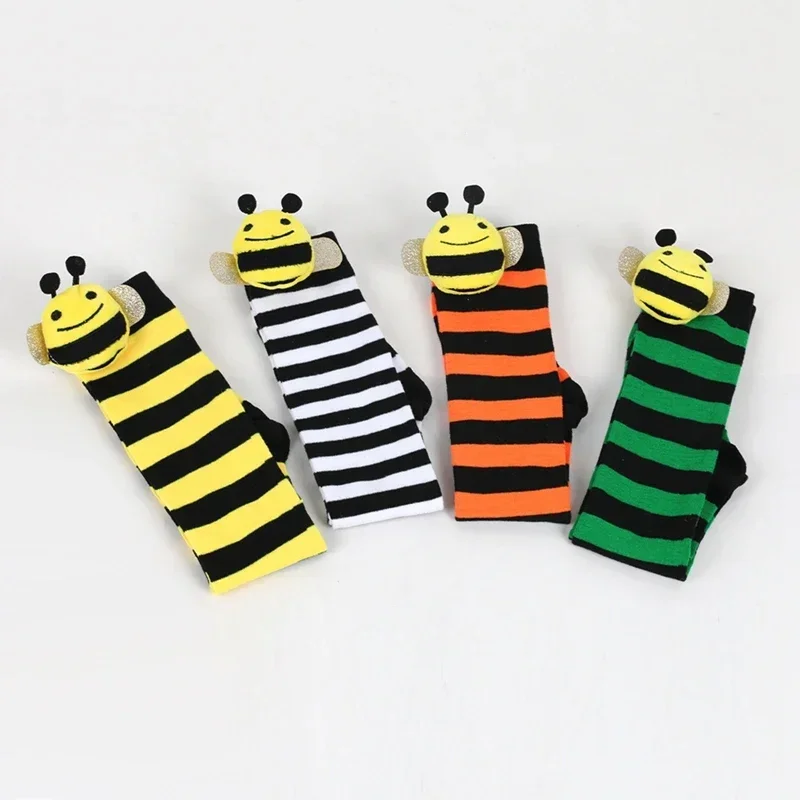 Halloween Knee High Socks Cosplay Striped Stockings for Halloween Girls Bee Costume 7-12Years children socks