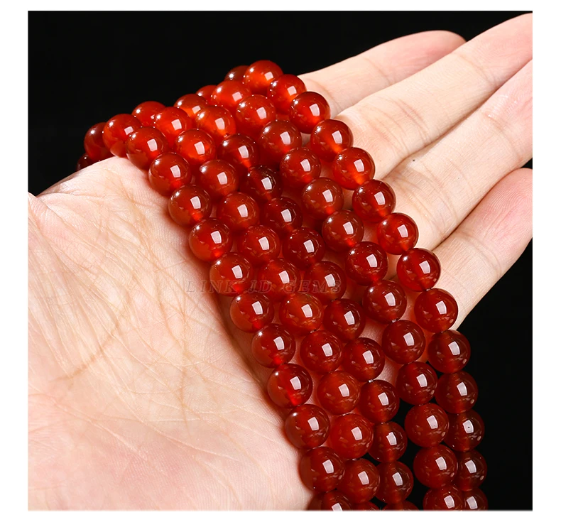 7A Naturstein Achat Perle Runde Karneol Onyx Lose Spacer Perlen Für Schmuck Machen Diy Armbänder Halskette Zubehör – Detail 6
