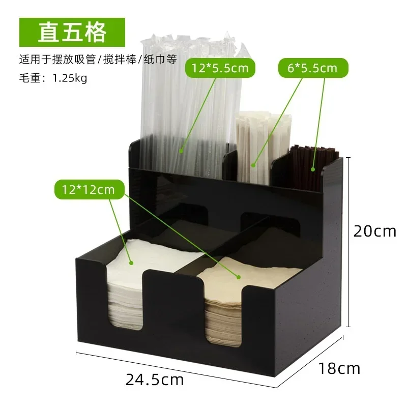 

Tissue Holder Container Acrylic Box Straw Space Disposable Cup Saving Dispenser Counter Bar Paper Multifunction