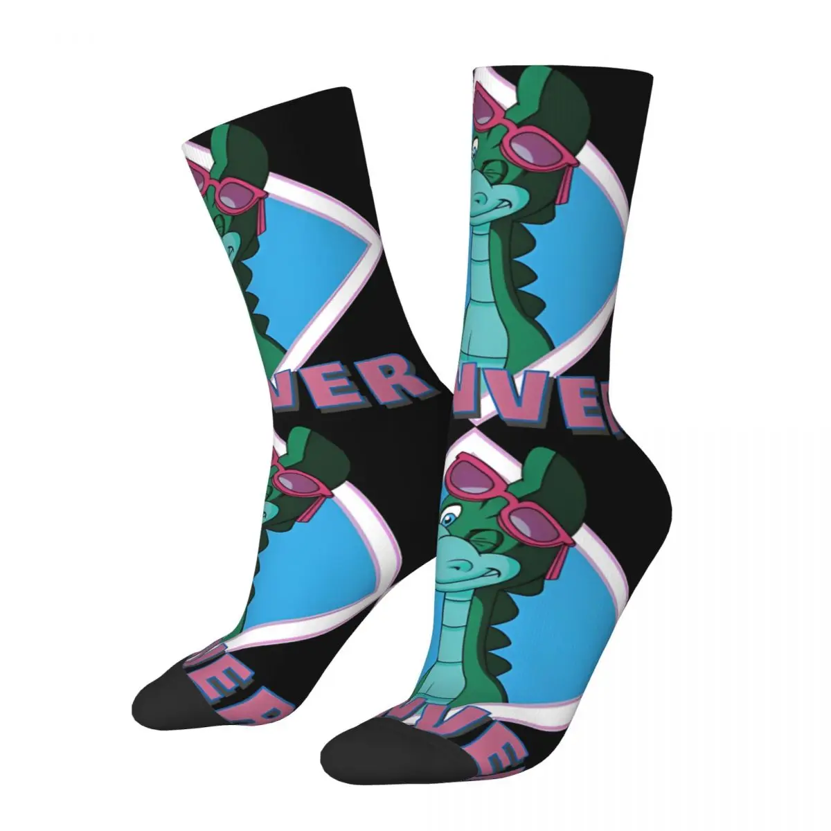 

Hip Hop Vintage Sign Crazy Men's compression Socks Unisex D-Denver, The Last Dinosaur Harajuku Pattern Printed Funny