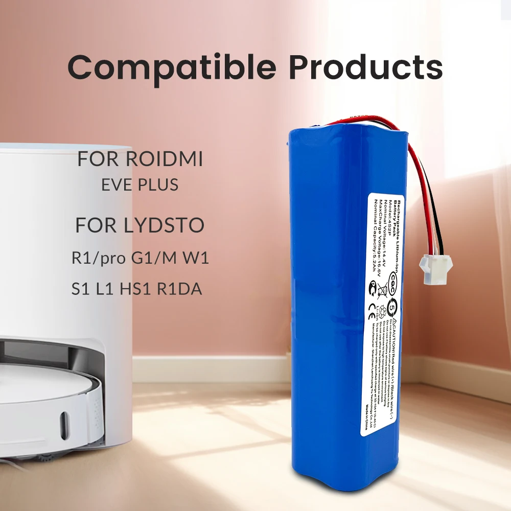 Новый аккумулятор для робота-пылесоса Xiaomi Lydsto R1 Pro, 14,8 в, 5200 мАч Новый аккумулятор для робота-пылесоса Xiaomi Lydsto R1 Pro, 14,8 в, 5200 мАч