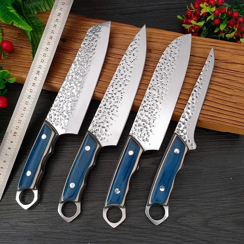Stainless Steel Butcher Knife Forged Chef Chopping Boning Knife Meat Vegetables Fish Cutting Knives Cleaver BBQ