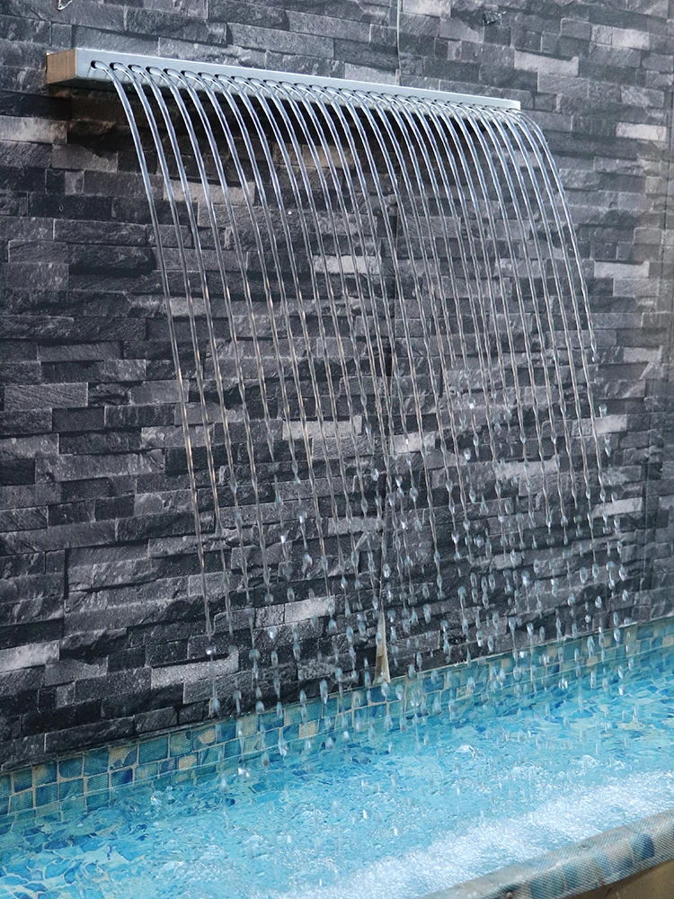 Waterfall Water Feature Stainless Steel Outlet/Pool Courtyard Villa Water Curtain Rain Curtain Swimming Pool Spillway