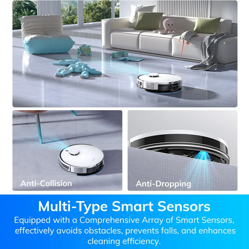 ILIFE A30 Pro Robot Aspirapolvere E Lavapavimenti Con Autosvuotamento (60 Giorni), Navigazione LiDAR, 5000Pa, Controllo App/Alexa, Ideale Per Peli Animali - 2