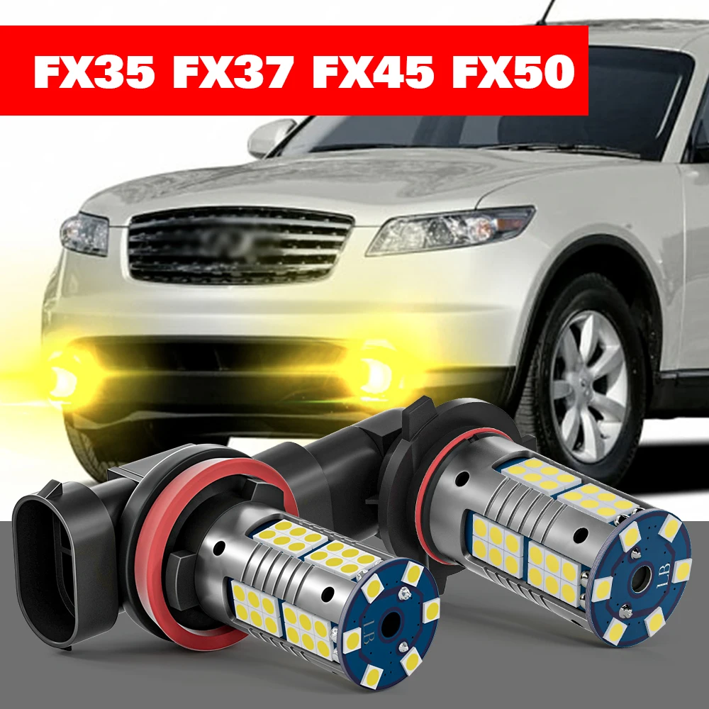 

For Infiniti FX35 FX37 FX45 FX50 2003-2014 Accessories 2pcs LED Fog Light 2004 2005 2006 2007 2008 2009 2010 2011 2012 2013