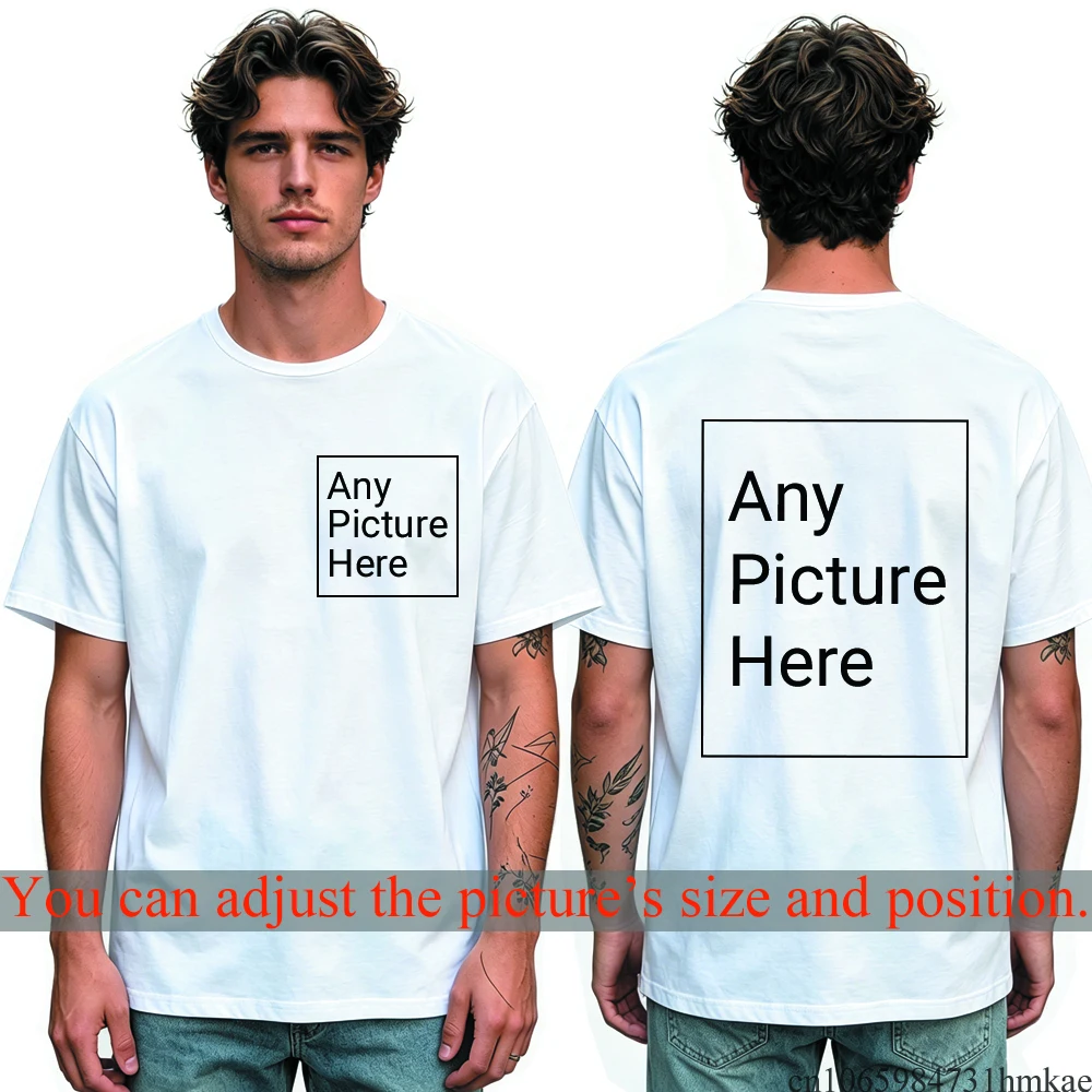 Personalisiertes T-Shirt mit Ihrem Foto für Jungen, Individuelles Lustiges T-Shirt für Männer, Kurzarm-T-Shirt, Oberteil