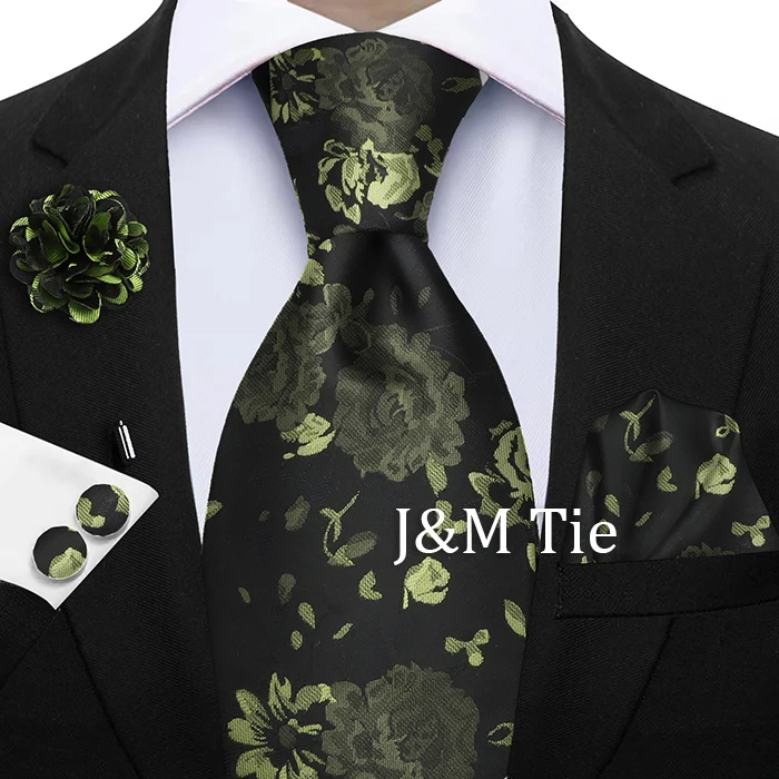 Luxus Krawatten Pfau Blau Lila Krawatte Einstecktuch Brosche Set Herren Hochzeit Krawatte Anzug Zubehör Fit Gruppe Urlaub Party Geschenk – Detail 17