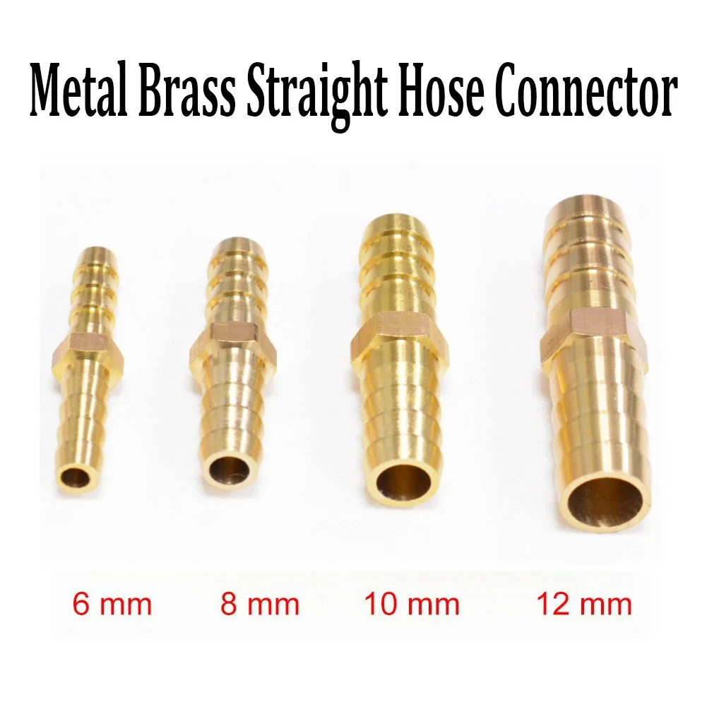 

Heavy Duty Metal Brass Straight Hose Joiner Connector for Air Fuel Water Pipe Tubing Long lasting and Rust Resistant