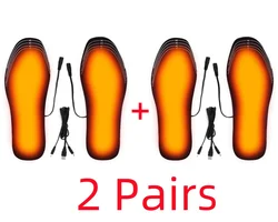 USB Heated Insoles for Winter Outdoor Sports - Electric Foot Warmer Pads (2 Pairs)