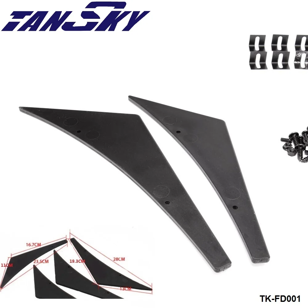 4x Universal Spoiler Canards Valence Chin Fit For Front Bumper Lip Splitter Fins Body TK-FD001