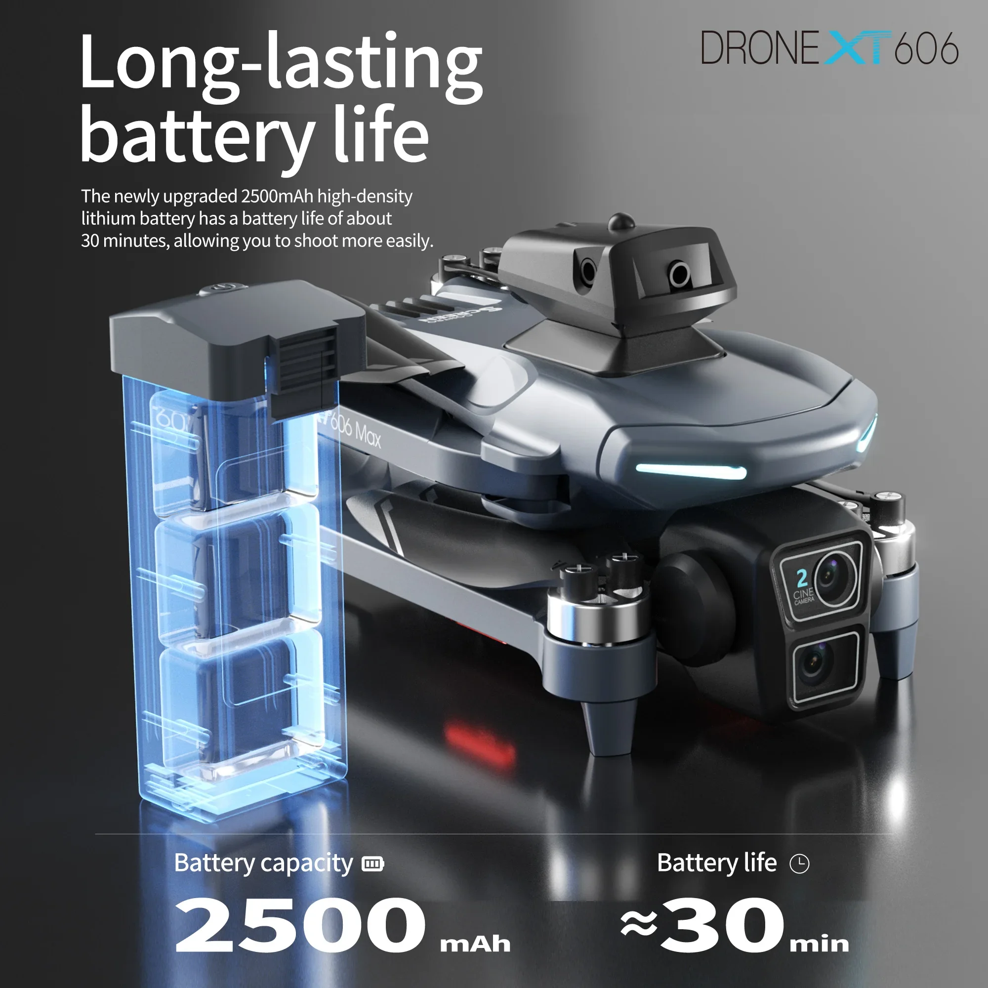 Drone XT606 4K/8K HD Pliable avec Caméra – Vol Intelligent