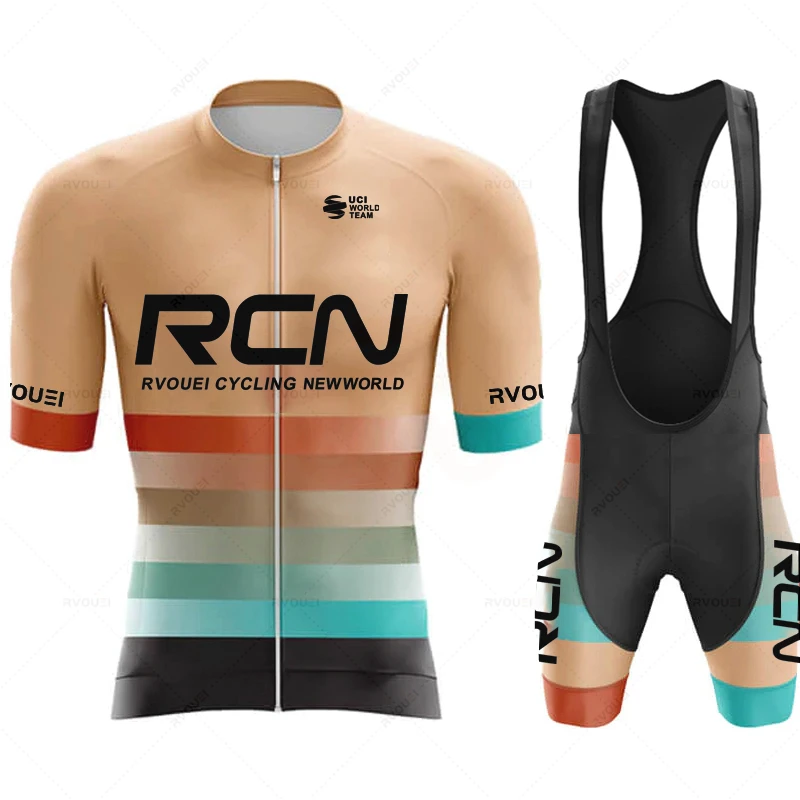 Rcn Summer Men's Cycling Jersey Pants Complete Uniform Road Jacket Sports Set