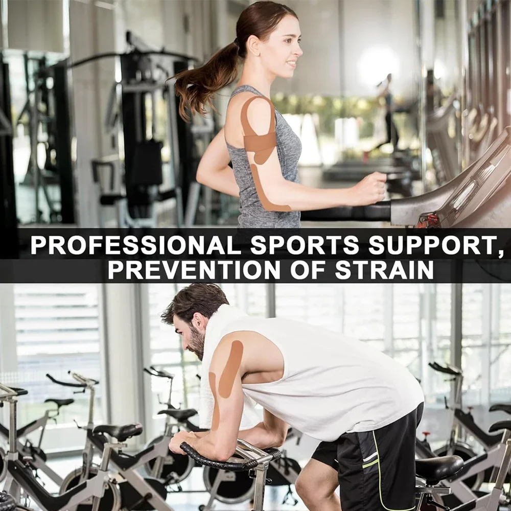 10 PCS Kinesiology Tape Pro 운동 스포츠, 방수 통기성 운동 탄성 Kneepad 근육, 체육관 피트니스를위한 무릎 테이핑